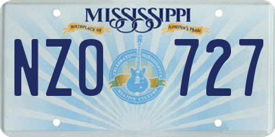 MS license plate NZO727