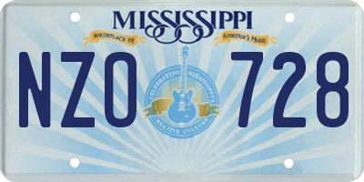 MS license plate NZO728