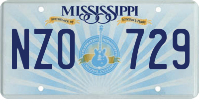 MS license plate NZO729