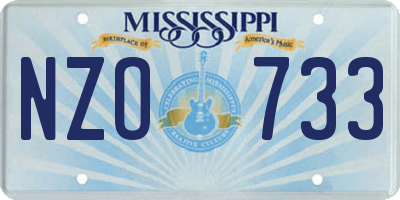 MS license plate NZO733