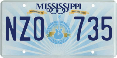 MS license plate NZO735