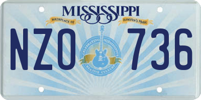 MS license plate NZO736