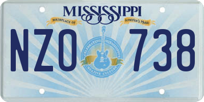 MS license plate NZO738