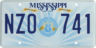 MS license plate NZO741