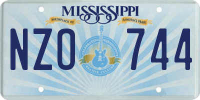 MS license plate NZO744