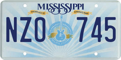MS license plate NZO745