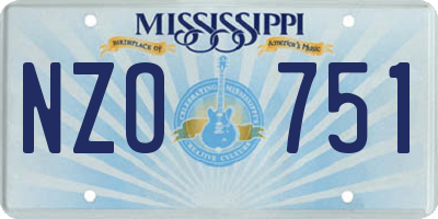 MS license plate NZO751