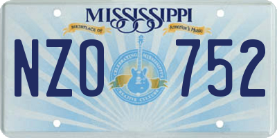 MS license plate NZO752