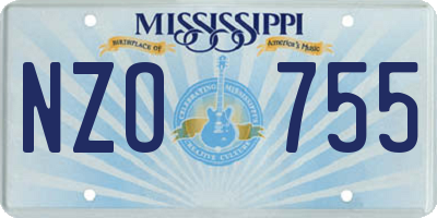 MS license plate NZO755