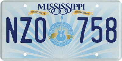 MS license plate NZO758