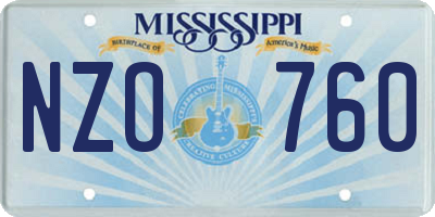 MS license plate NZO760