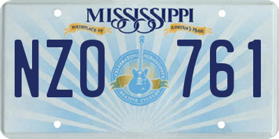 MS license plate NZO761