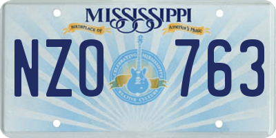 MS license plate NZO763