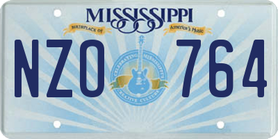 MS license plate NZO764
