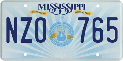MS license plate NZO765