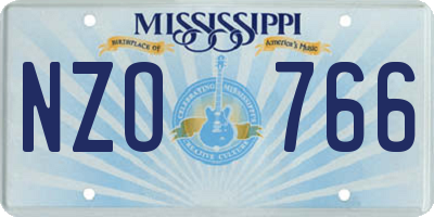 MS license plate NZO766