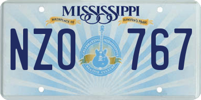 MS license plate NZO767