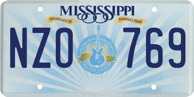 MS license plate NZO769