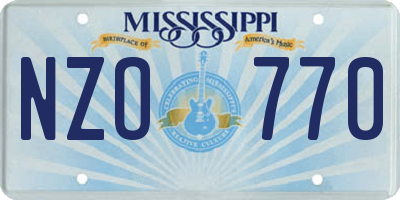 MS license plate NZO770