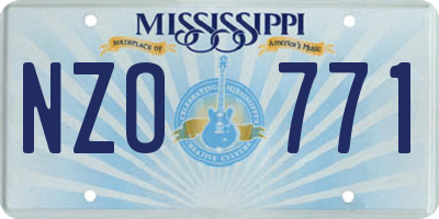 MS license plate NZO771
