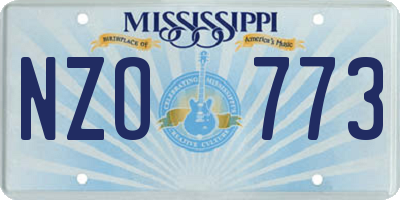 MS license plate NZO773