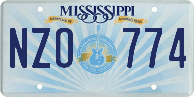 MS license plate NZO774