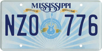 MS license plate NZO776