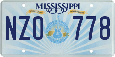 MS license plate NZO778