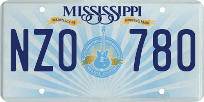 MS license plate NZO780