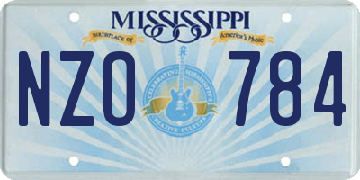 MS license plate NZO784