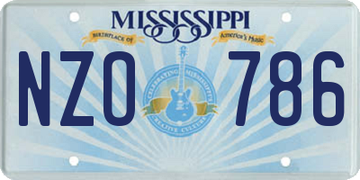 MS license plate NZO786