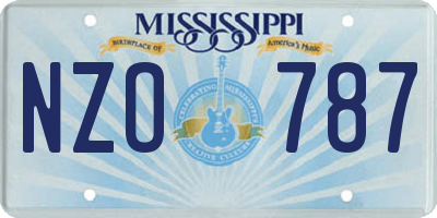 MS license plate NZO787