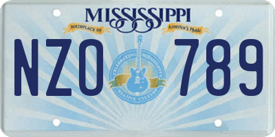 MS license plate NZO789