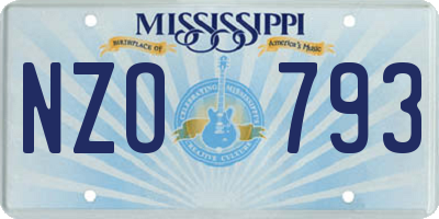 MS license plate NZO793