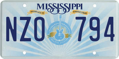 MS license plate NZO794
