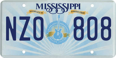MS license plate NZO808