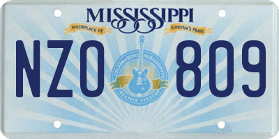 MS license plate NZO809