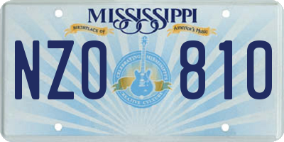 MS license plate NZO810