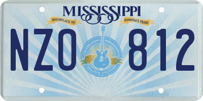 MS license plate NZO812