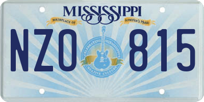 MS license plate NZO815