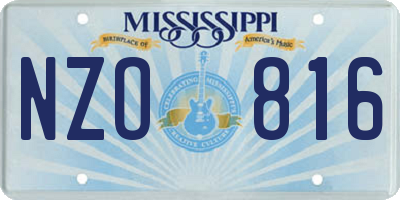 MS license plate NZO816