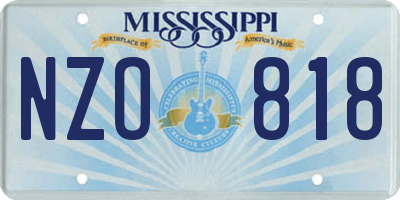 MS license plate NZO818