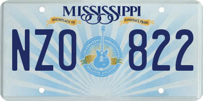 MS license plate NZO822