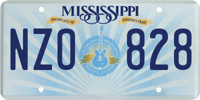 MS license plate NZO828