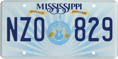 MS license plate NZO829