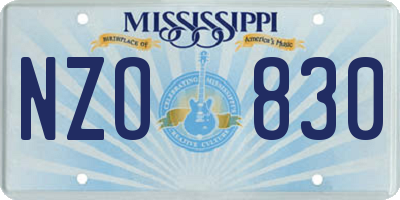 MS license plate NZO830