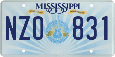 MS license plate NZO831