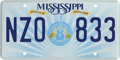 MS license plate NZO833