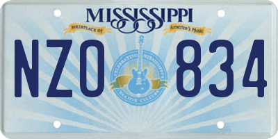 MS license plate NZO834