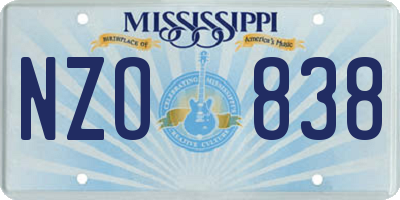 MS license plate NZO838
